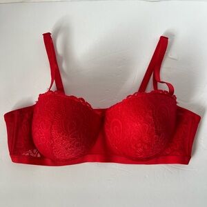 Elegant Red Lace Bra